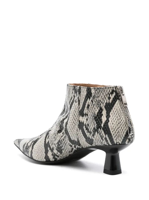 GANNI 50mm snake print Boots Farfetch