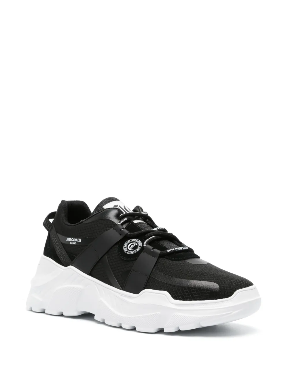 Just Cavalli Chunky sneakers met mesh - Zwart