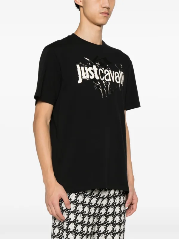 Just Cavalli logo-print Cotton T-shirt | Black | FARFETCH