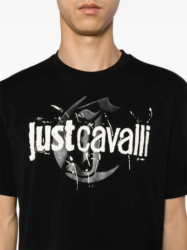 Just Cavalli logo-print Cotton T-shirt | Black | FARFETCH AM