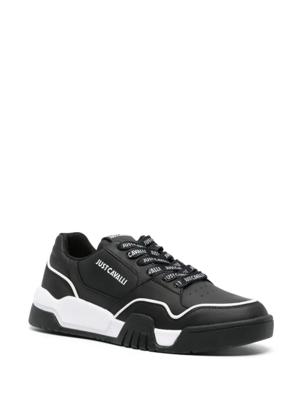 Just Cavalli logo-embossed Leather Sneakers | Black | FARFETCH