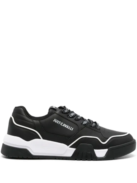 Just Cavalli logo-embossed leather sneakers