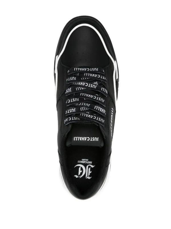 Just Cavalli logo-embossed Leather Sneakers | Black | FARFETCH