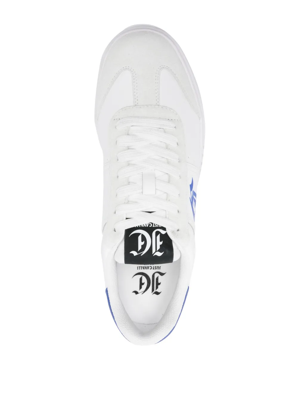 Shop Just Cavalli Logo-print Leather Sneakers In White