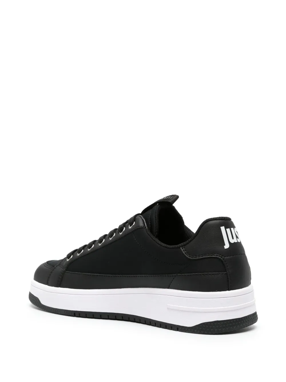 Just Cavalli Logo-embossed Panelled Sneakers In Black