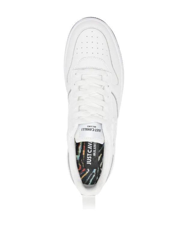 Just Cavalli logo-patch Leather Sneakers | White | FARFETCH