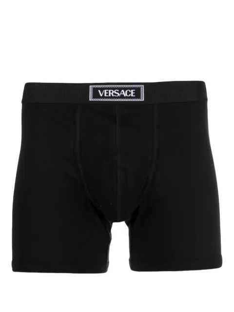 Versace 90s Versace logo-waistband cotton boxer briefs