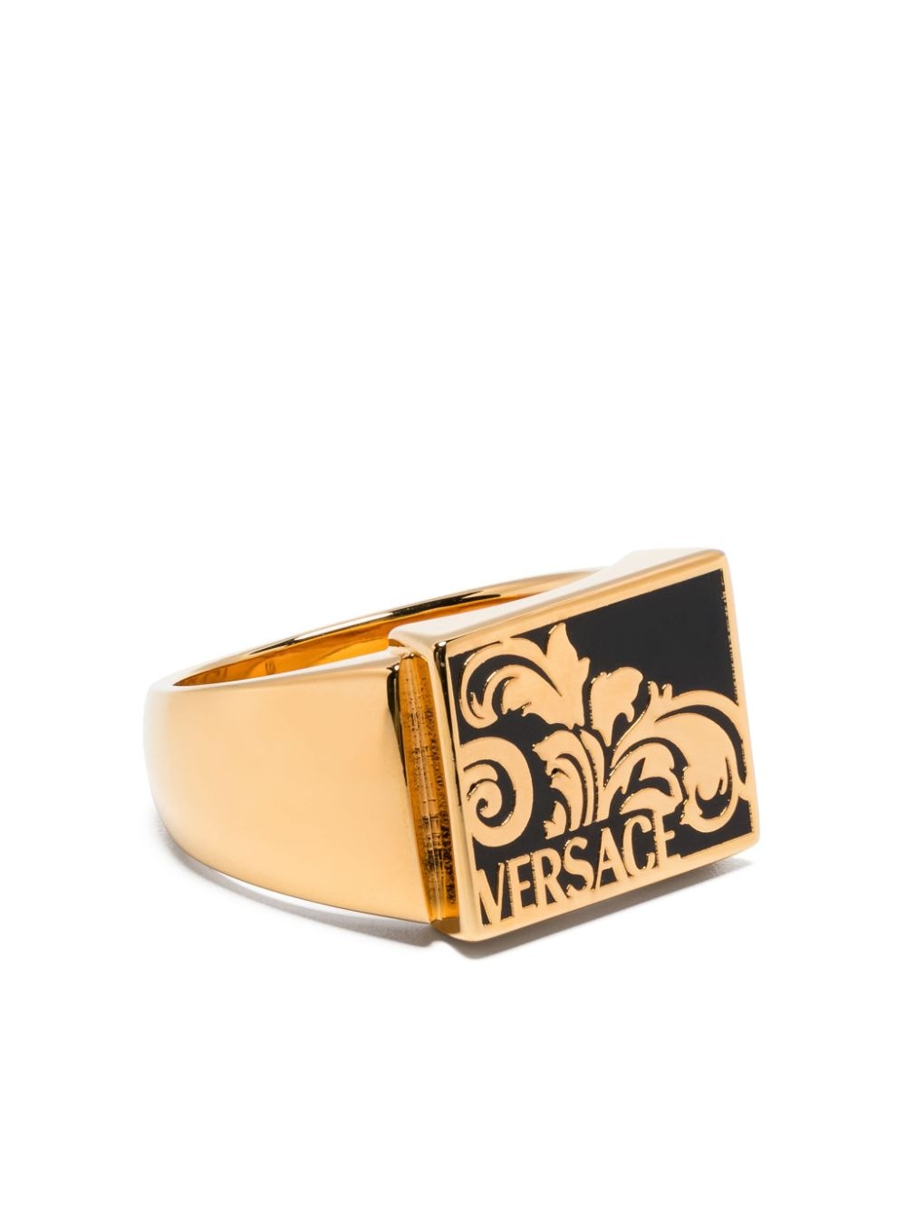 Versace Palmette Enamel-detail Ring In Gold