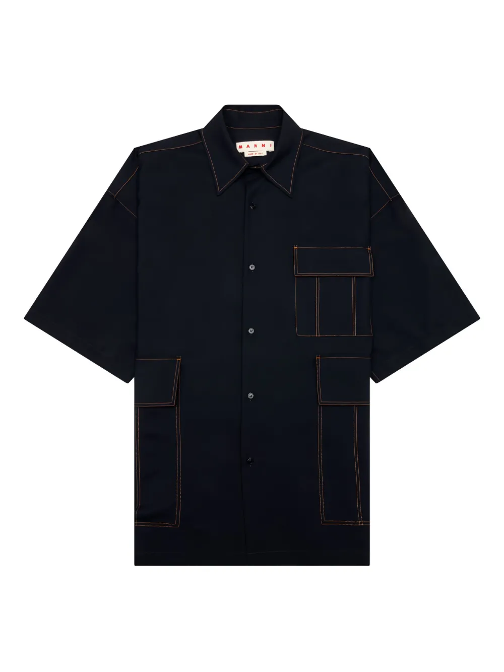 Marni pocket-detail short-sleeve shirt | Blue | Image 1