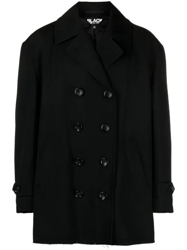 Black Comme Des Garçons notched-lapels double-breasted Coat - Farfetch