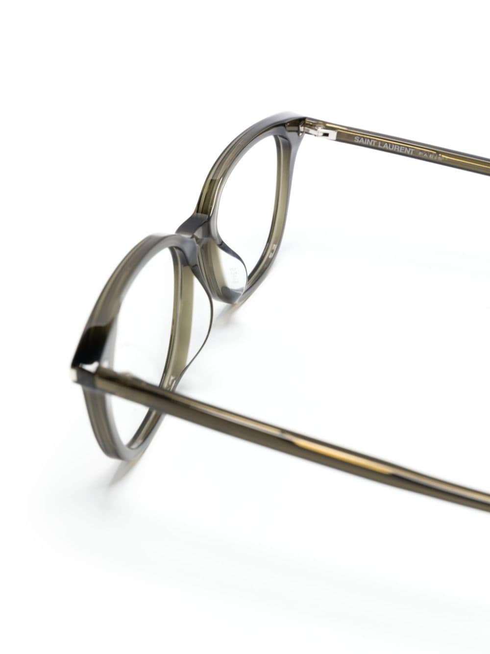 Saint Laurent Eyewear Wayfarer bril met doorzichtig design Groen