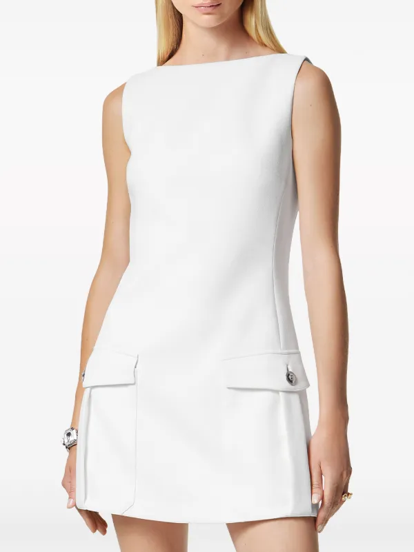 Versace Medusa Head-button Crepe Minidress | White | FARFETCH