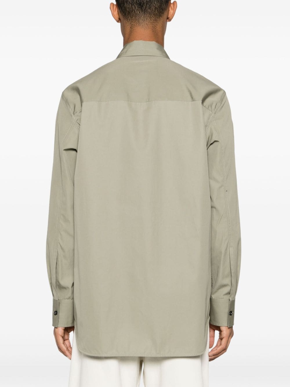 Shop Jil Sander Long-sleeve Cotton Shirt In Grün