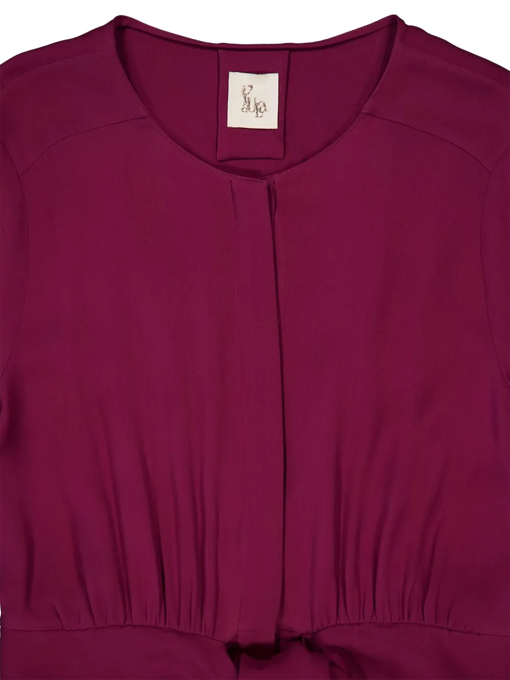 Paula Tie-waist Cuffed Jumpsuit In Burgundy
