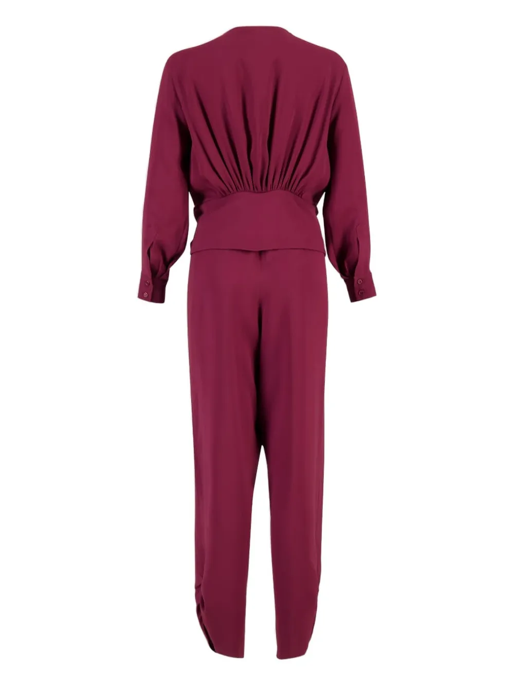 PAULA tie-waist cuffed jumpsuit - Paars
