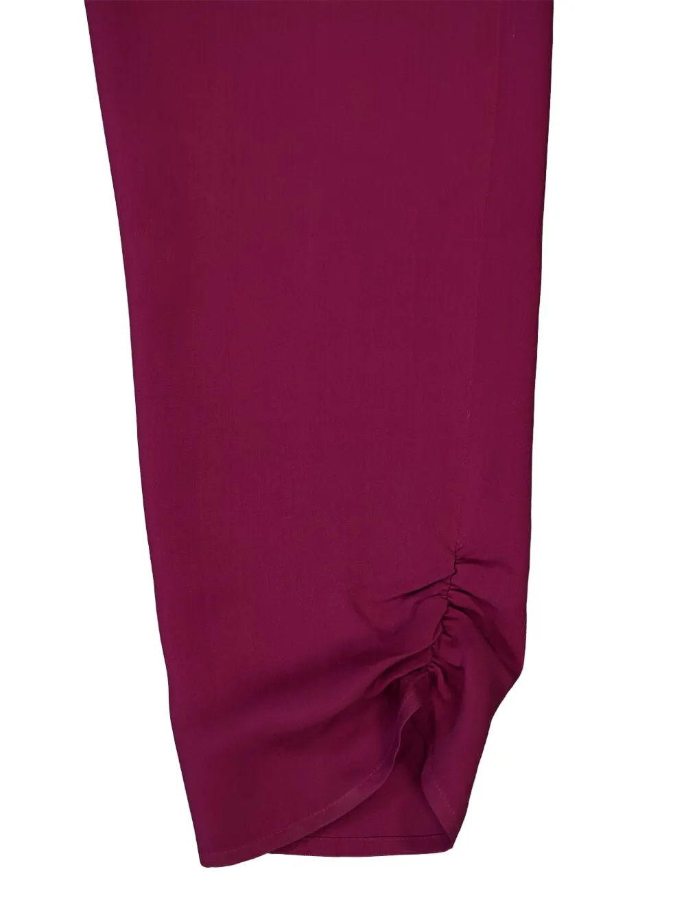 Paula Tie-waist Cuffed Jumpsuit In Burgundy