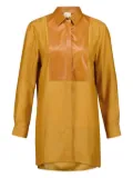 PAULA Cosmos leather-bib silk shirt - Yellow