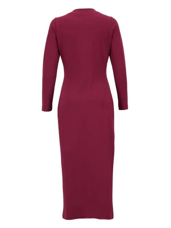 Paula Eros Tubular Dress With Eyelets - Burgundy