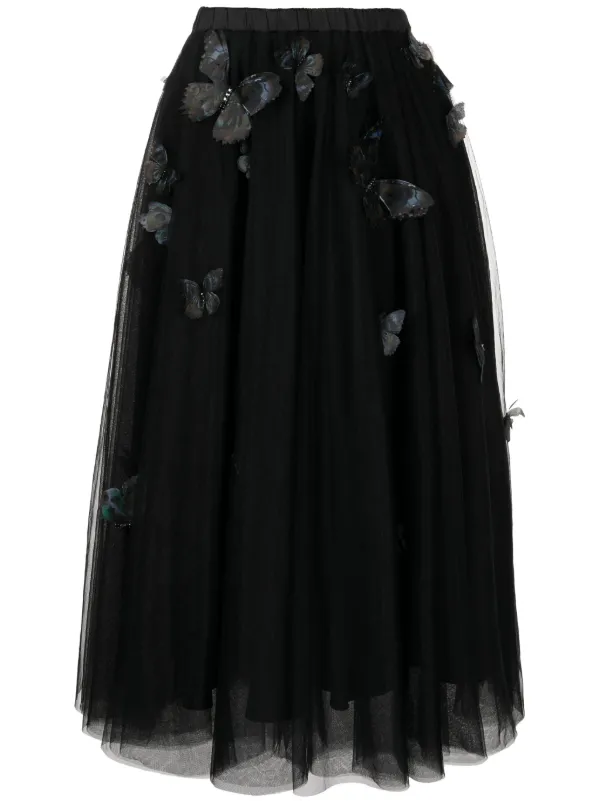 Black embellished tulle skirt hotsell