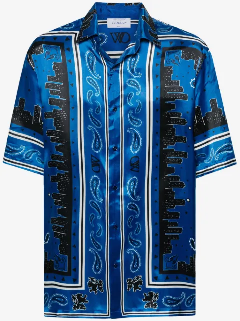 Off-White bandana-print satin shirt