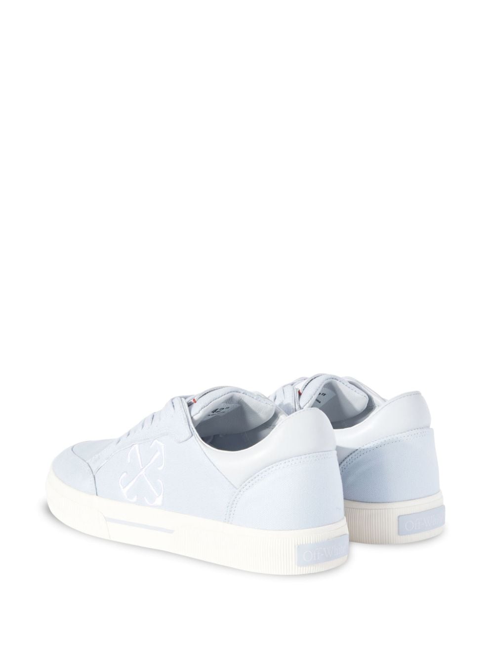 Shop Off-white Vulcanized Contrasting-tag Canvas Sneakers In Blue