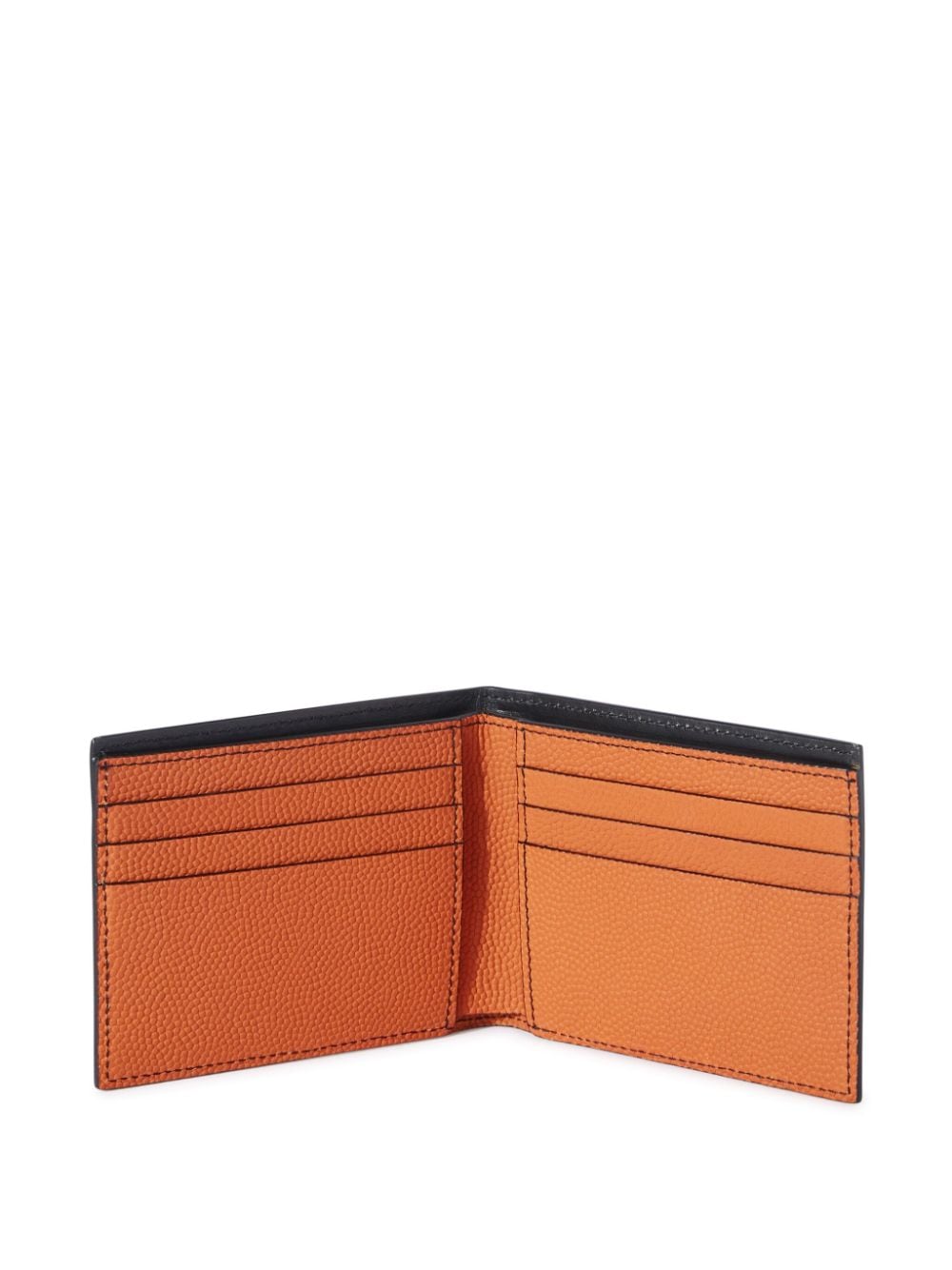 Shop Off-white Basketball Logo-print Leather Wallet In 橘色