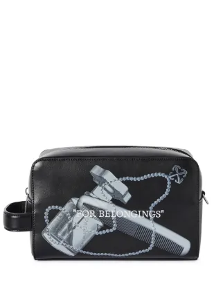 Off-White Quote Bookish Leather Wash Bag - Farfetch