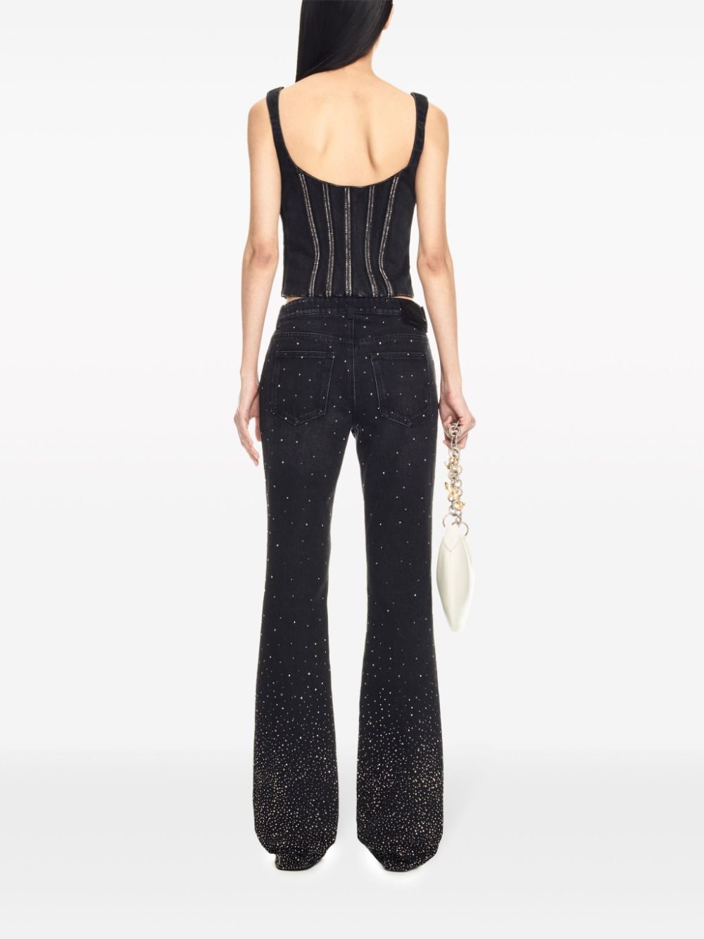 Shop Off-white Bling Bustier Top In Black