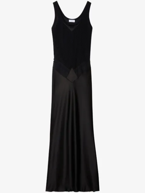 Off-White lace-panel satin maxi dress