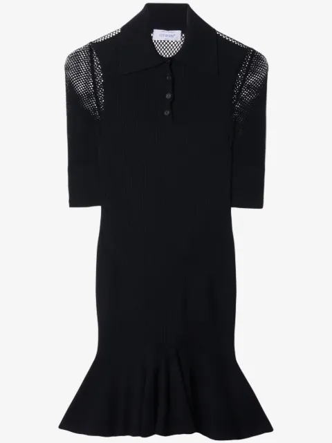 Off-White сетчатое платье мини с логотипом Arrow