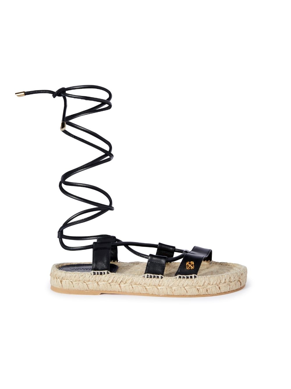 Shop Off-white Lace Up Espadrillas In Black