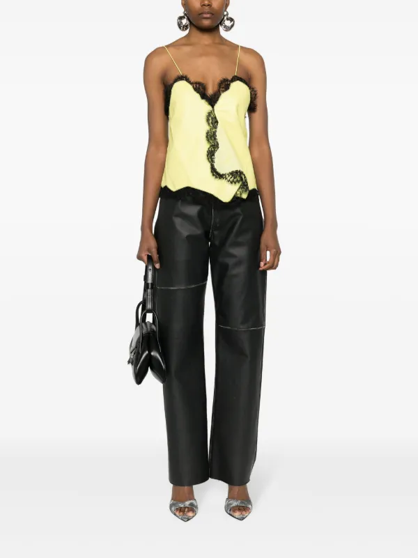 Off-White レースディテール トップ | イエロー | FARFETCH JP