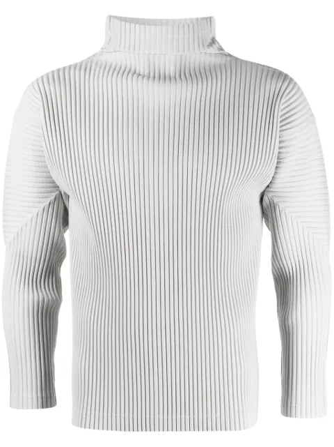 Homme Plissé Issey Miyake plissé-effect mock-neck T-shirt