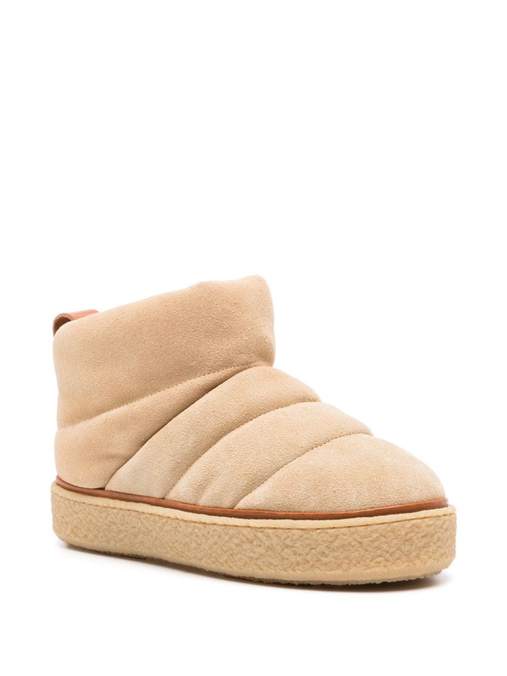 Shop Isabel Marant Padded Suede Ankle Boots In Neutrals