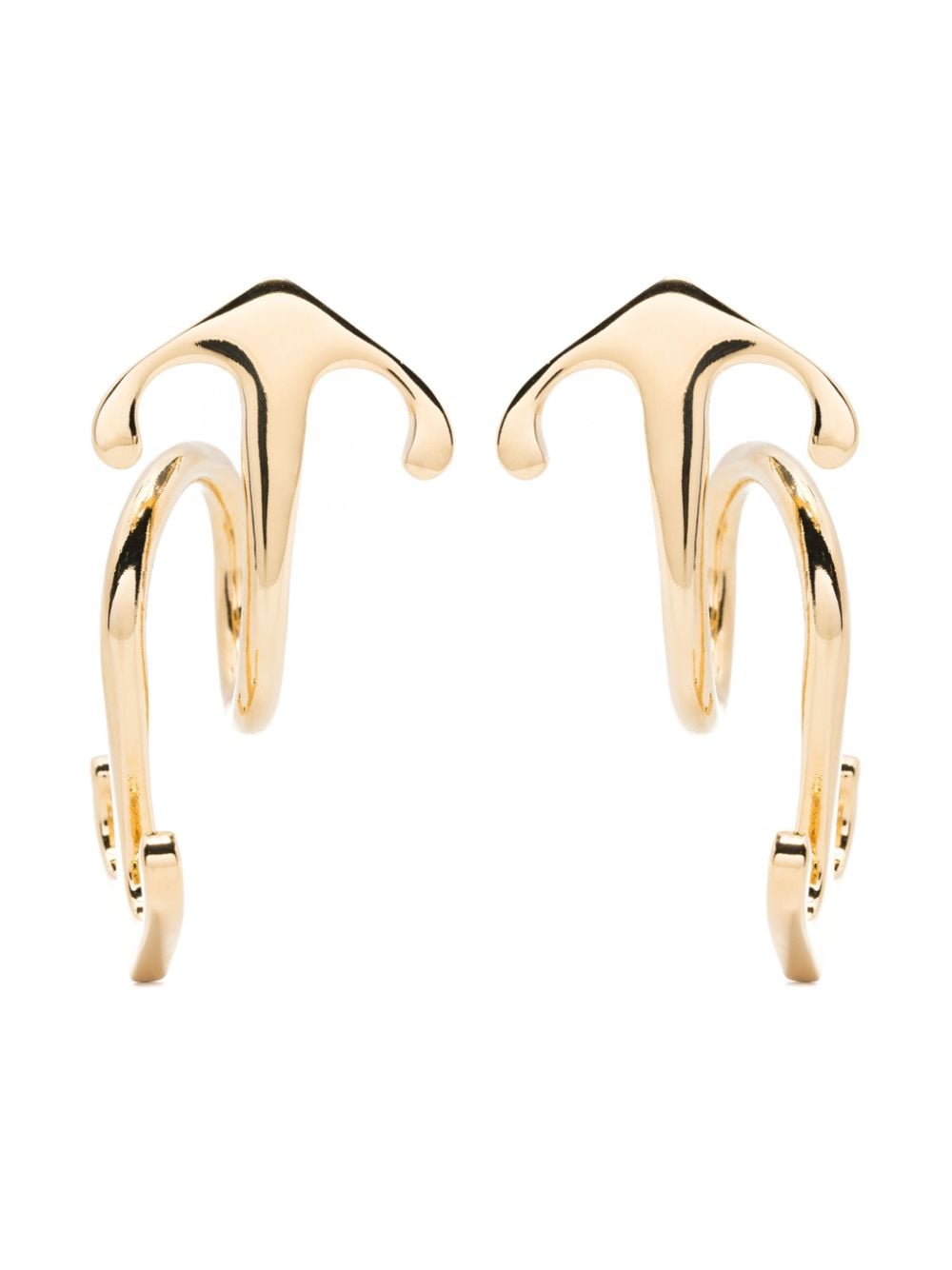 Off-white Arrows-motif Earrings In Gold
