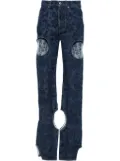 Off-White Tattoo Meteor embroidered jeans - Blue