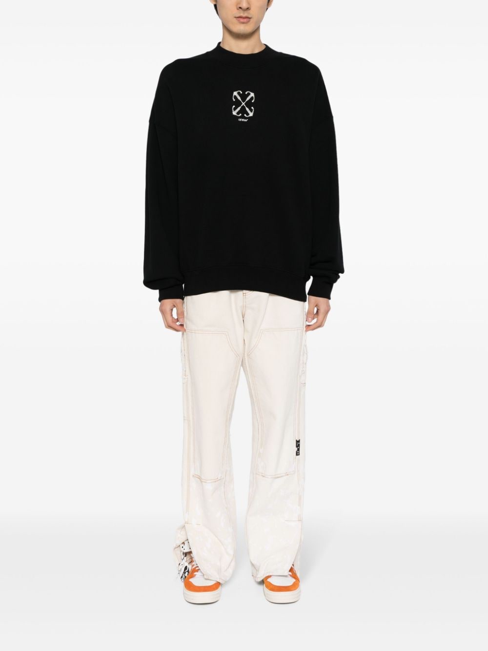 Off-White Katoenen sweater Zwart