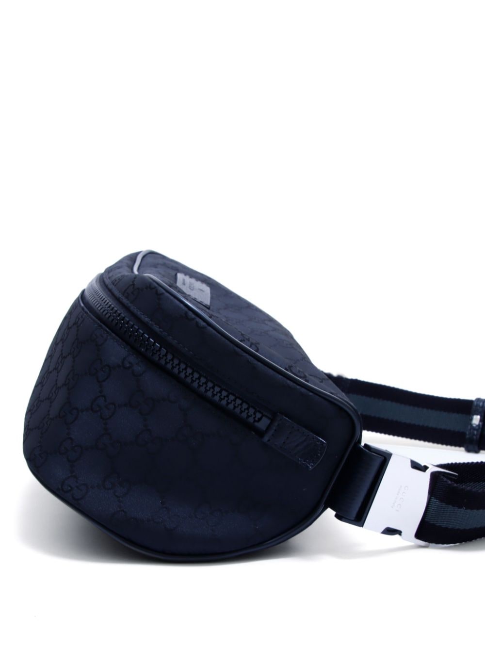 Pre-owned Gucci Logo-appliqué Gg Belt Bag In Black