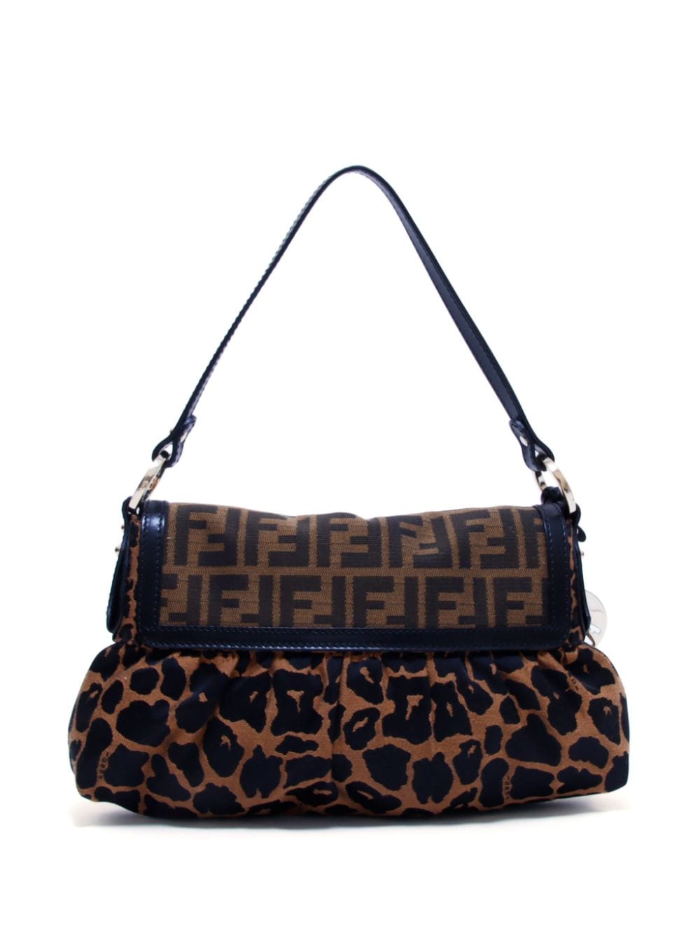 Fendi Pre-Owned Zucca schoudertas met luipaardprint - Bruin