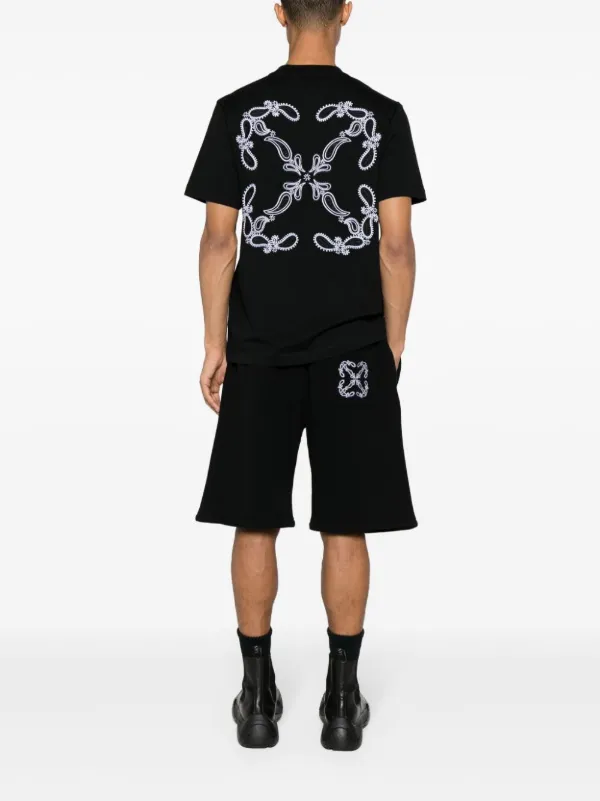 off white ハーフパンツショーツロゴブラック黒 Off-White ドローストリング ショートパンツ | ブラック | FARFETCH JP