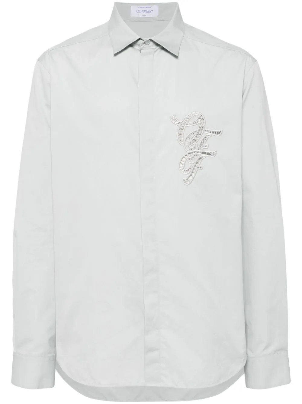 Off-White Overhemd met geborduurd logo - Grijs