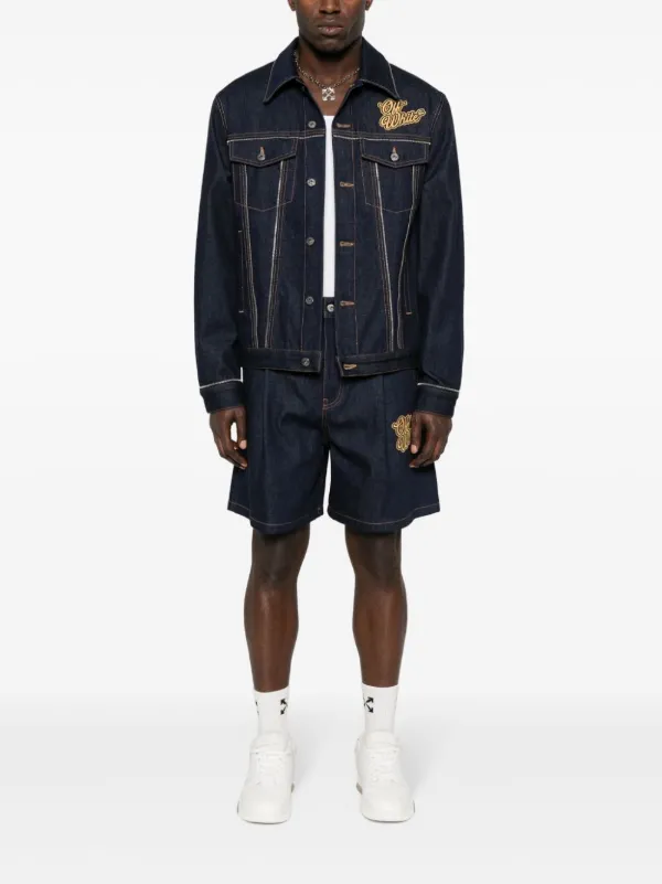 Off-White 90s ロゴ デニムショーツ | ブルー | FARFETCH JP