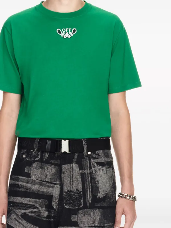 Off-White Bandana Arrow Cotton T-shirt | Green | FARFETCH