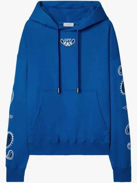 Off-White bandana-embroidered cotton hoodie