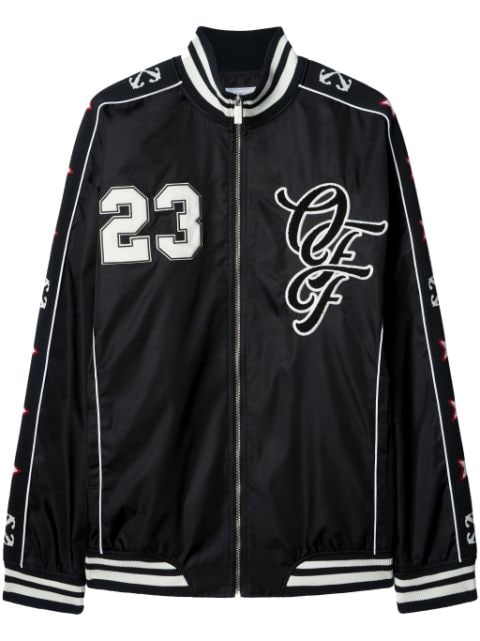 varsity-patch bomber jacket