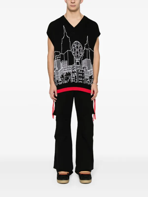Off-White ニットベスト | ブラック | FARFETCH JP