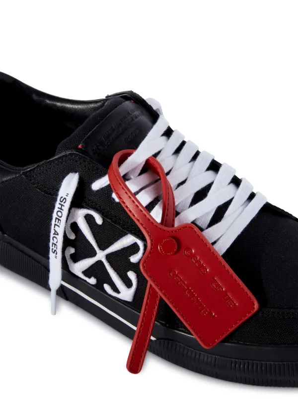 Off White Vulcanized contrasting tag Canvas Sneakers Black FARFETCH PH
