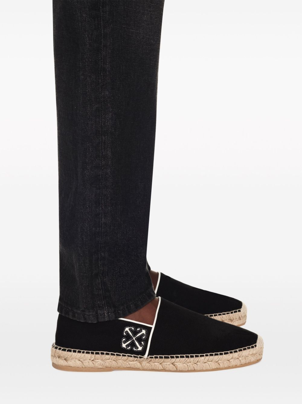 Cheap Off-White Anglette Arrow-embroidered espadrilles Men