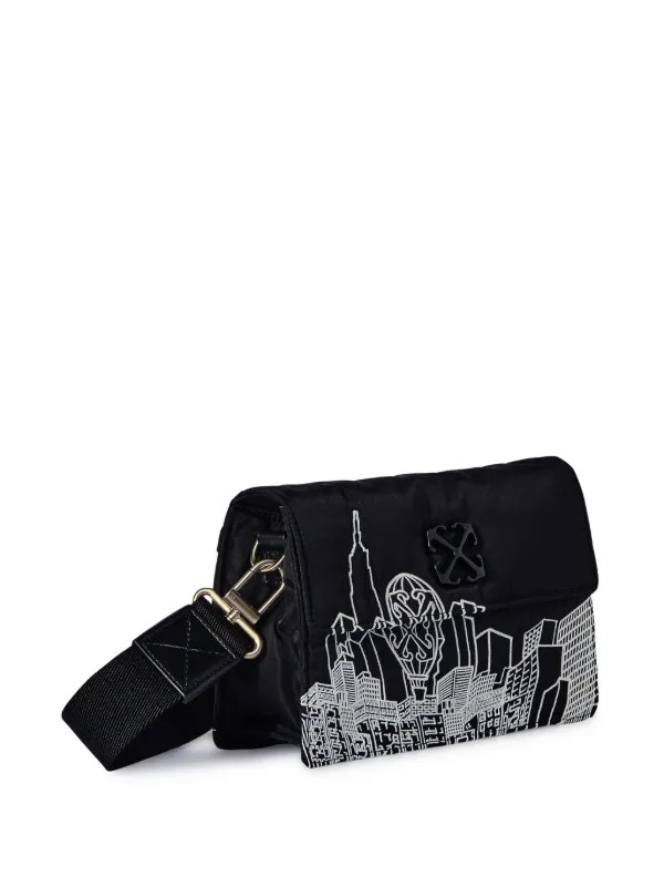 Off-White Soft Jitney 1.4 NY Skyline ショルダーバッグ | ブラック 