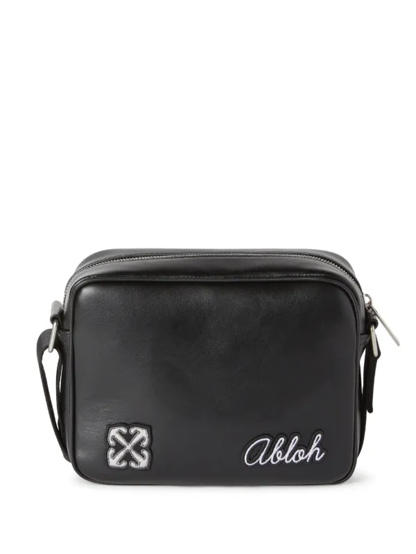 Off-White Varsity patch-detail Leather Messenger Bag - Farfetch